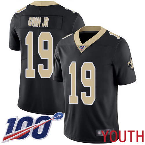 New Orleans Saints Limited Black Youth Ted Ginn Jr Home Jersey NFL Football #19 100th Season Vapor Untouchable Jersey